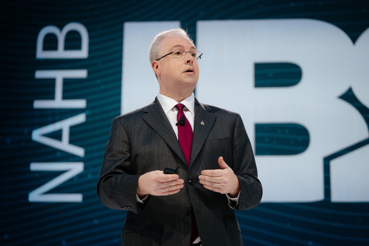 Presenter on stage
